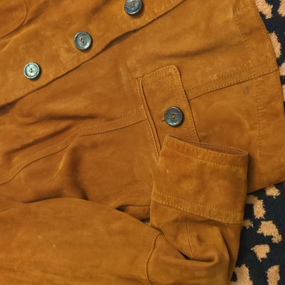 Talbots petite brown camo leather coat - Picture 3 of 9